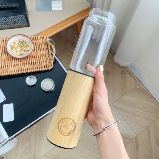 Glass & Wooden Bottle